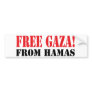 Free GAZA From HAMAS Bumper Sticker