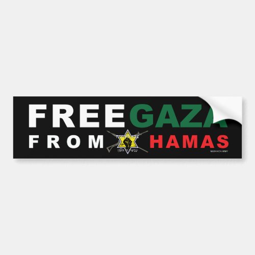 Free Gaza From Hamas Bumper Sticker Black