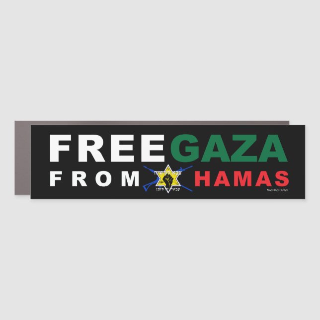 FREE GAZA FROM HAMAS CAR MAGNET (Front)