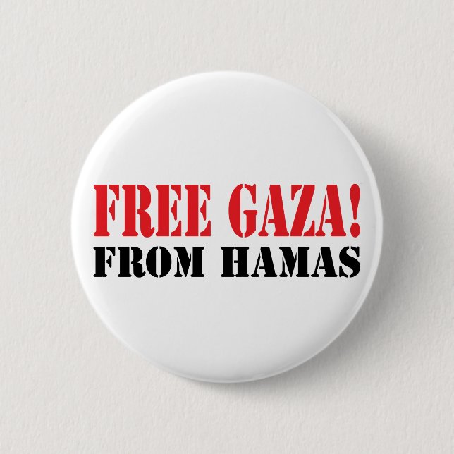 Free GAZA From HAMAS Pinback Button (Front)