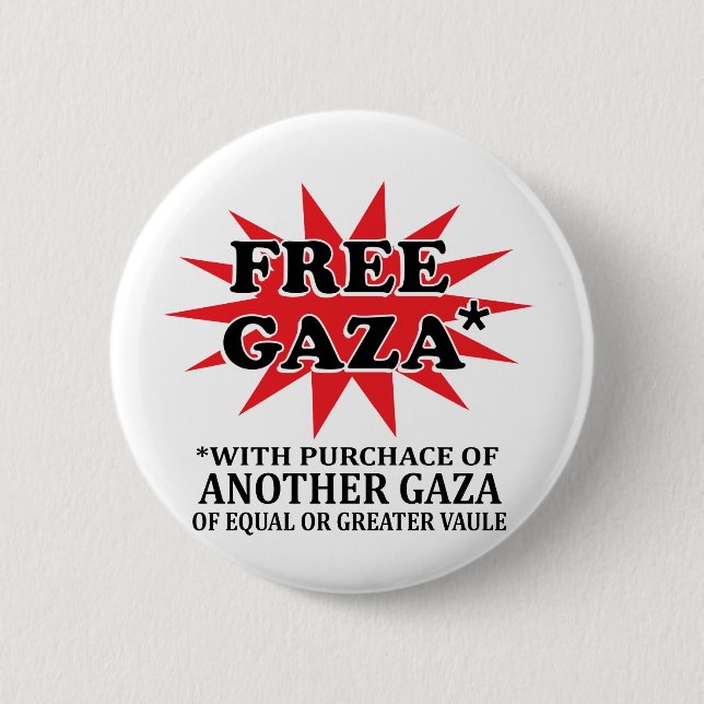 FREE GAZA - Funny remake Pinback Button (Front)