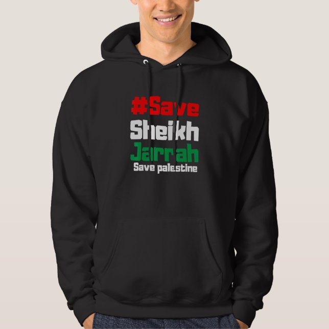 Free Gaza Palestine Flag Arabic Hoodie (Front)