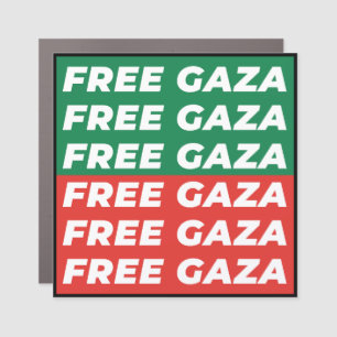 Free Gaza - Palestine Flag Colors Car Magnet