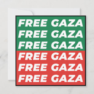 Free Gaza - Palestine Flag Colors Invitation