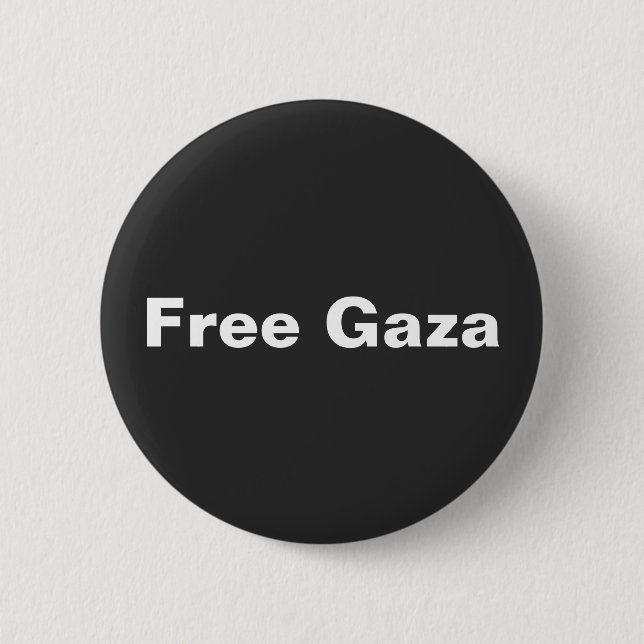 Free Gaza Simple Text Supporting Gaza Palestine Button (Front)