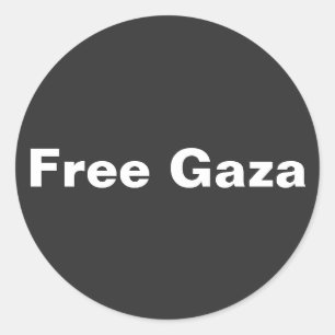 Free Gaza Simple Text Supporting Gaza Palestine Classic Round Sticker
