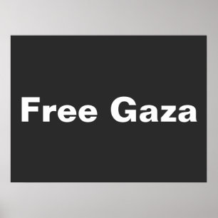 Free Gaza Simple Text Supporting Gaza Palestine Poster