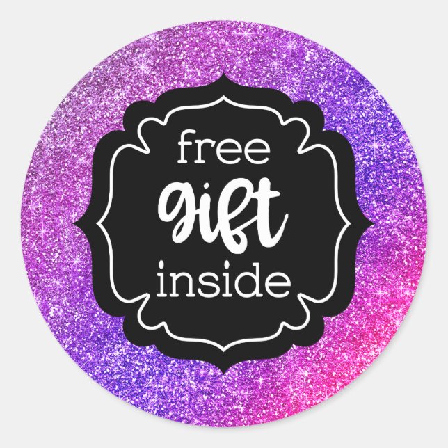 Free gift inside glitter label stickers (Front)