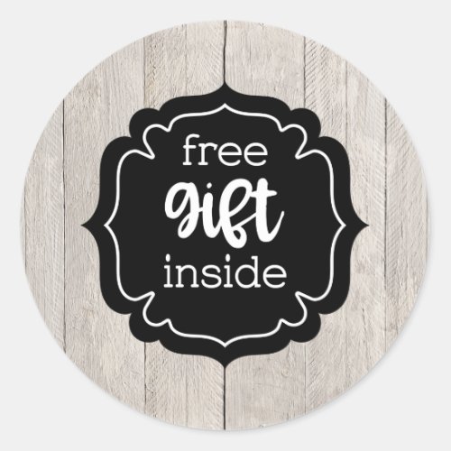 Free gift inside rustic label stickers