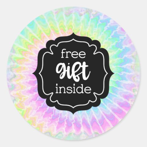 Free gift inside tie dye label stickers