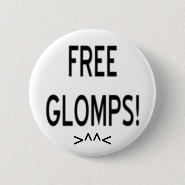 "Free Glomps!" Pinback Button (Front)