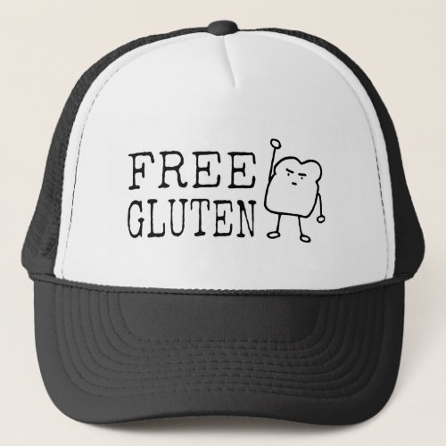 FREE GLUTEN Diet Humor Celiac Parody Funny Quote Trucker Hat