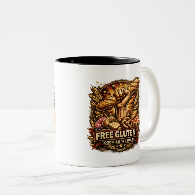 Free Gluten! Funny Bread Lover Coffee Mug (Front Right)