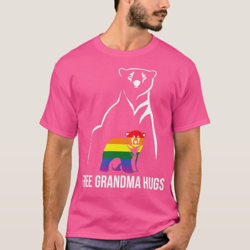 Free Grandma Hugs Gay Pride LGBT Rainbow Women Gra T-Shirt