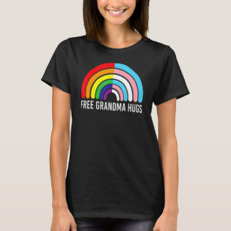Free Grandma Hugs Rainbow Transgender Flag Lgbtq G T-Shirt