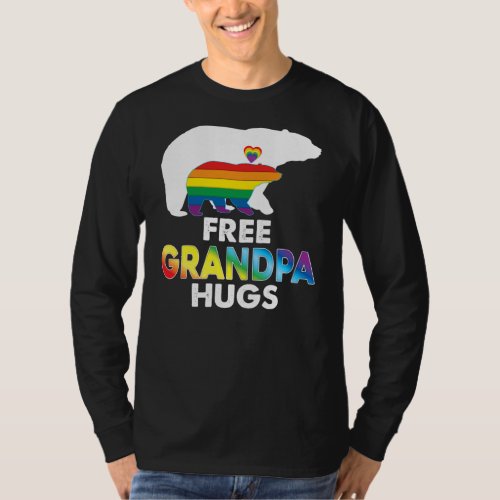 Free Grandpa Hugs Rainbow Bear LGBT Pride Gay T_Shirt