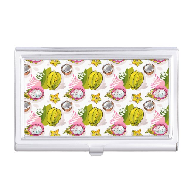 Free Hand Textured Fruit Pattern Case For Business Cards (Front)