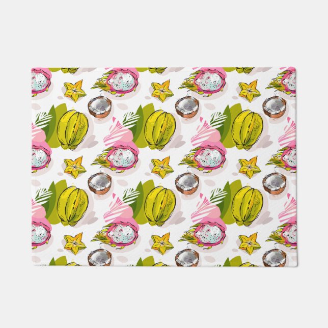 Free Hand Textured Fruit Pattern Doormat (Front)