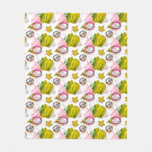 Free Hand Textured Fruit Pattern Fleece Blanket