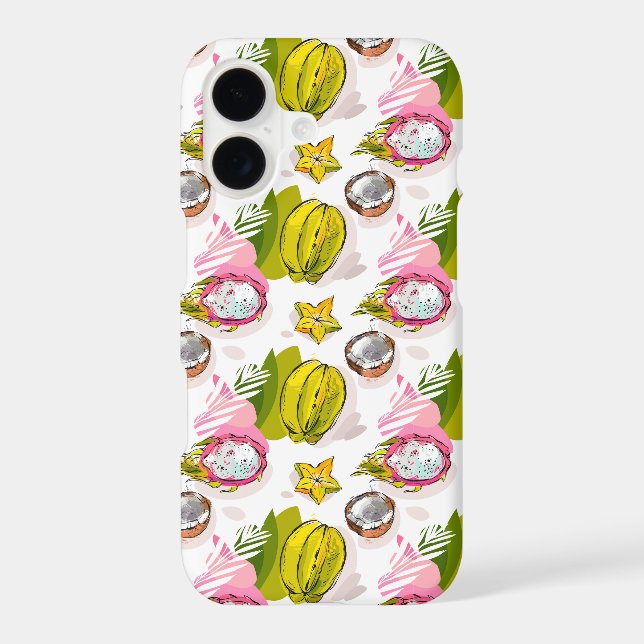 Free Hand Textured Fruit Pattern Iphone Case (Back)