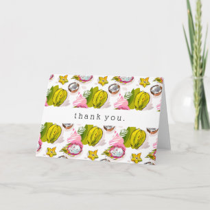 Free Hand Textured Fruit Pattern Letterpress Thank You Card