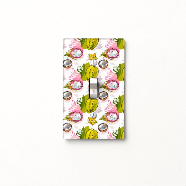 Free Hand Textured Fruit Pattern Light Switch Cover (In Situ)