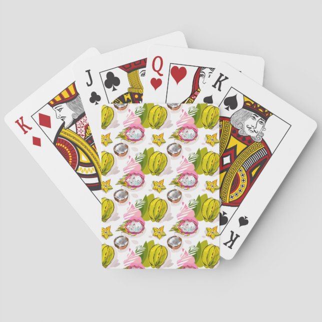 Free Hand Textured Fruit Pattern Poker Cards (Back)