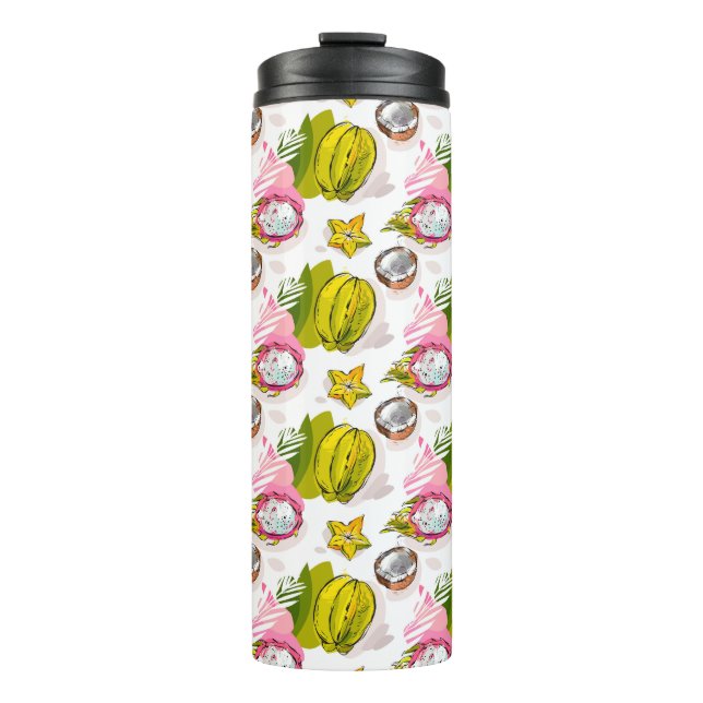 Free Hand Textured Fruit Pattern Thermal Tumbler (Front)