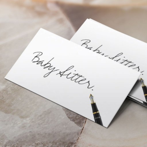 Customizable Free Handwriting Script Baby Sitter Business Card