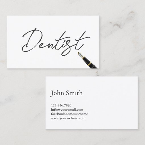 Free Handwriting Script Dentist Business Card | Zazzle