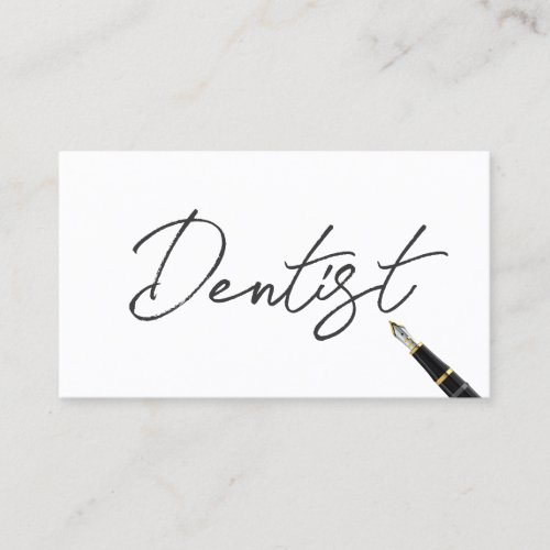 Free Handwriting Script Dentist Business Card