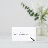 Free Handwriting Script Hairdresser Business Card (Standing Front)