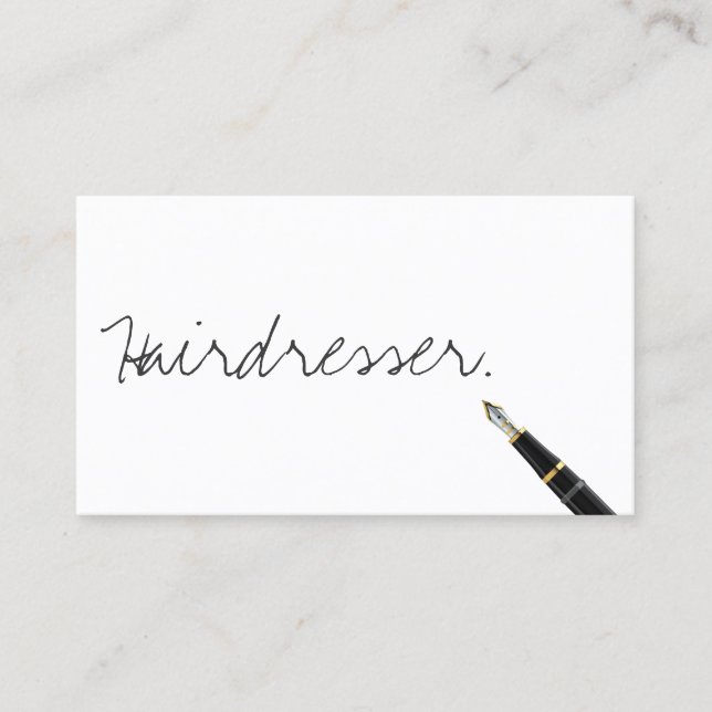 Free Handwriting Script Hairdresser Business Card (Front)