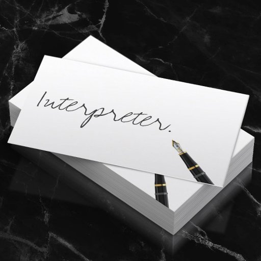 Customizable Free Handwriting Script Interpreter Business Card