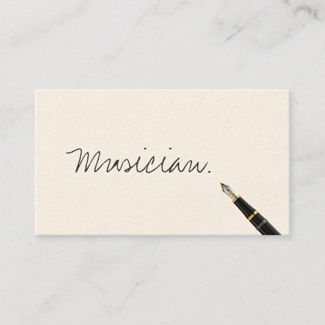 Free Handwriting Script Musician Business Card (Front)