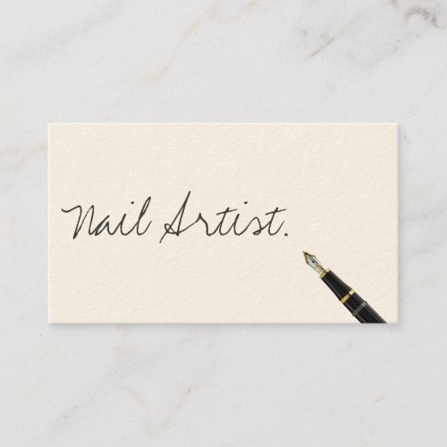 Free Handwriting Script Nail Art Business Card