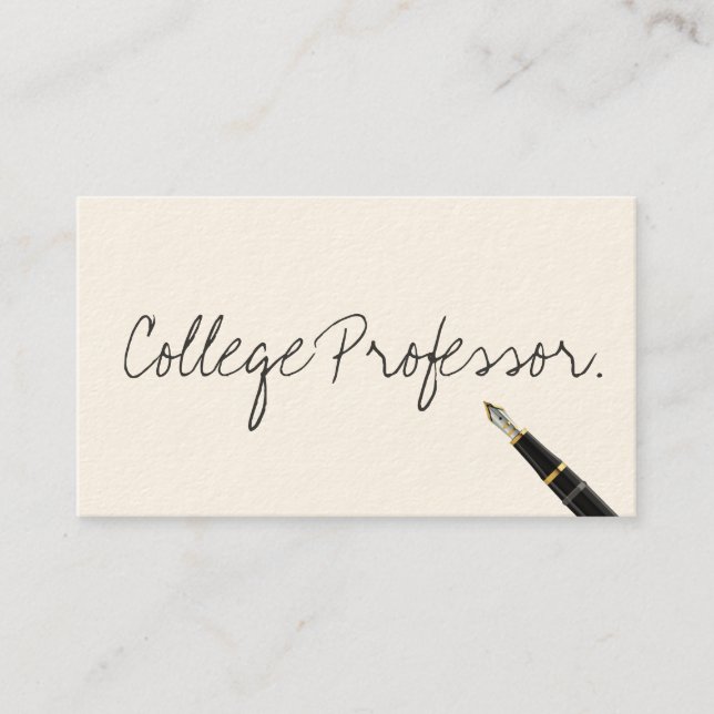 Free Handwriting Script Professor Business Card (Front)