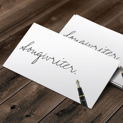 Free Handwriting Script Songwriter Business Card