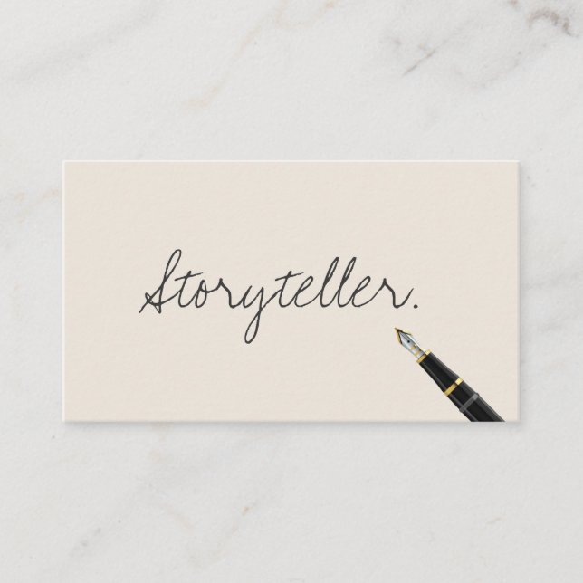 Free Handwriting Script Storyteller Business Card (Front)