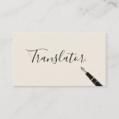 Free Handwriting Script Translator Business Card (Front)