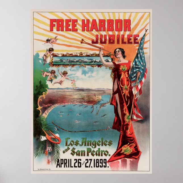 Free Harbor Jubilee, Los Angeles and San Pedro. Poster (Front)