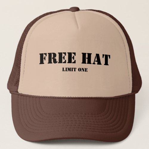 Free Hat Limit One Trucker Hat