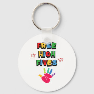 Free High Fives Funny Colorful Hand Signs Kids Boy Keychain