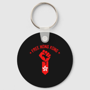 Free Hong Kong - Resist Fist With Hong Kong Flag Keychain
