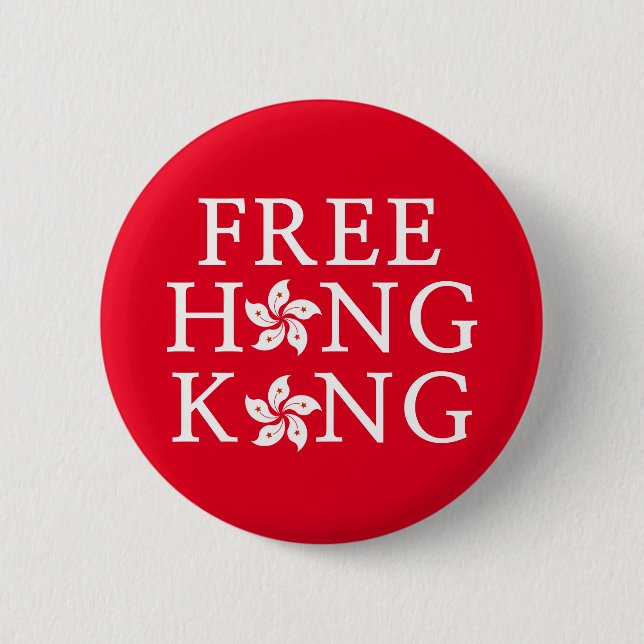 Free Hong Kong with Orchid Flower Button (Front)