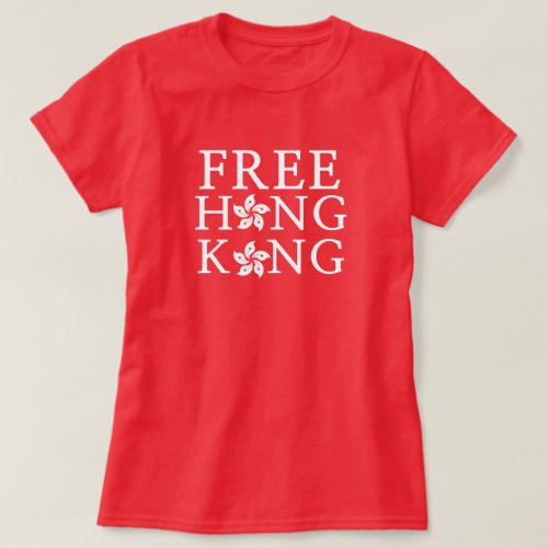 Free Hong Kong  with Orchid Flower T_Shirt