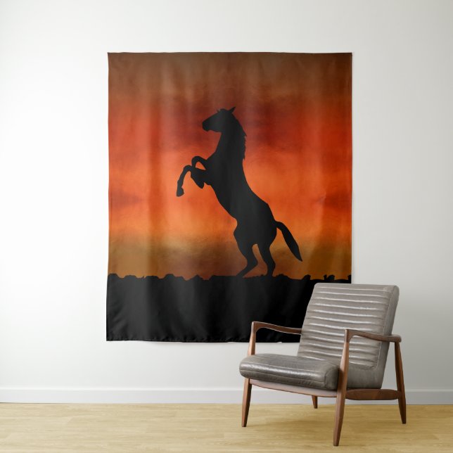Free Horse At Sunset Tapestry (In Situ)