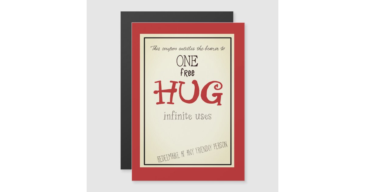 Hug Invitation free hug coupon, magnetic invitation | Zazzle