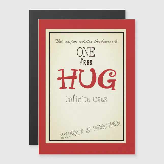 Hug Invitation free hug coupon, magnetic invitation | Zazzle