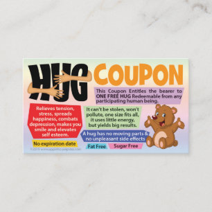 Free Hug Coupons - Gift for Wife, Husband, Kids Calling Card